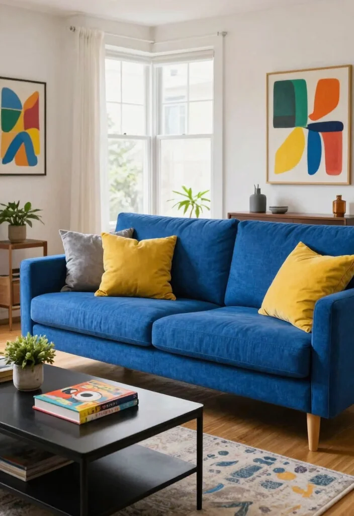 15 Modern Sofa Concepts for Small Apartments That'll Transform Your Living Space! - 8. Bold Colors 1