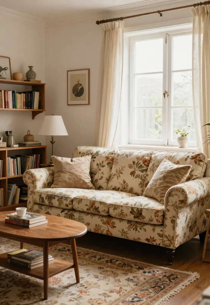 15 Modern Sofa Concepts for Small Apartments That'll Transform Your Living Space! - 9. Vintage Charm 1