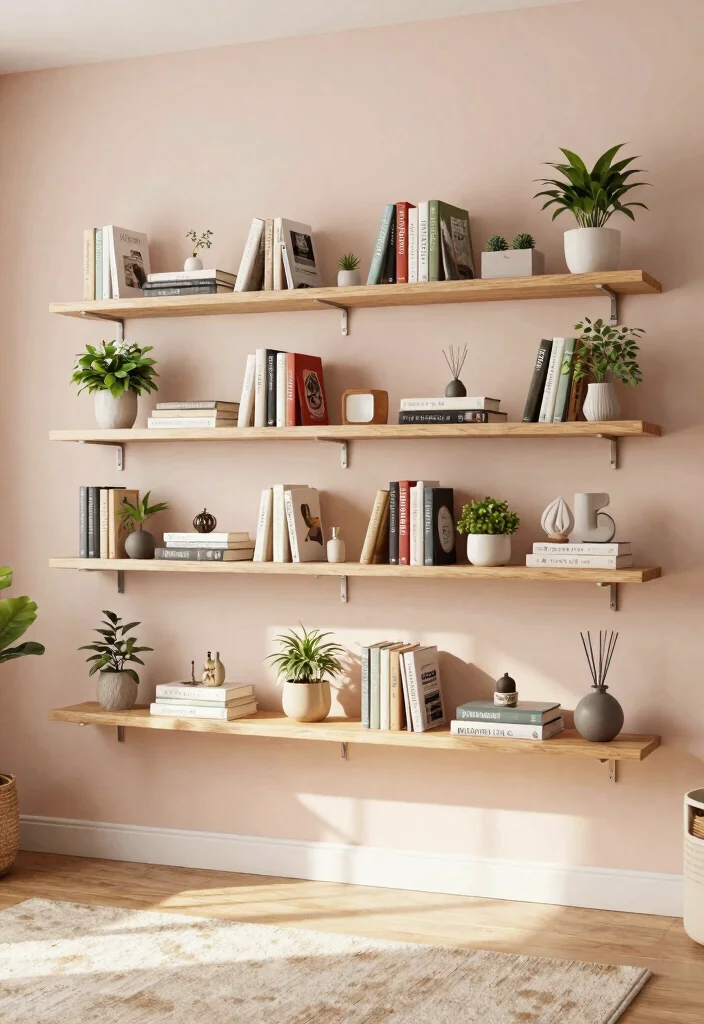 15 NYC Living Room Hacks Under $100 That Will Blow Your Mind! 🏙️✨ - 2. Wall-Mounted Shelves 1