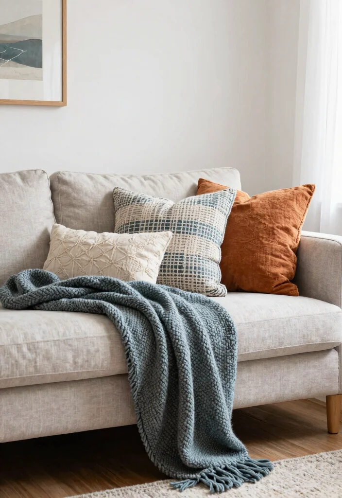 15 NYC Living Room Hacks Under $100 That Will Blow Your Mind! 🏙️✨ - 8. Textured Throws and Cushions 1