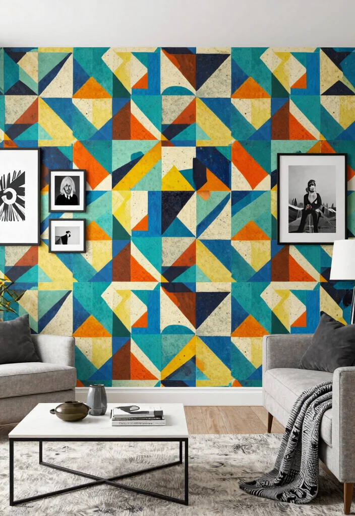 15 NYC Living Room Hacks Under $100 That Will Blow Your Mind! 🏙️✨ - 9. Accent Walls with Peel-and-Stick Wallpaper 1