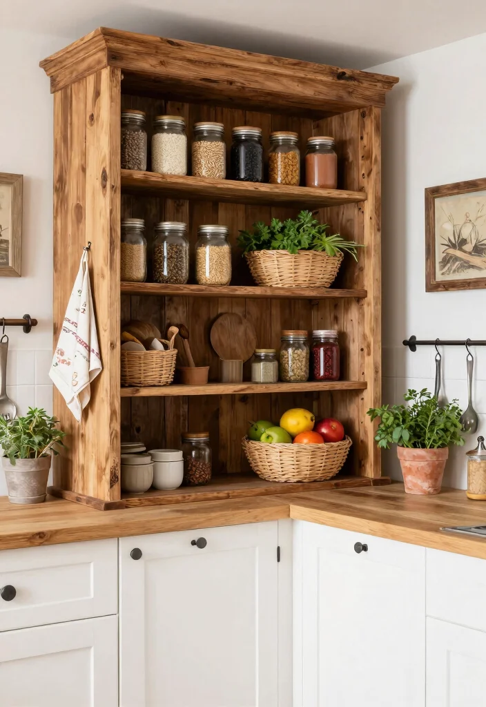 15 Open Pantry Shelving Ideas That'll Transform Your Kitchen into a Pinterest Dream! - 1. Farmhouse Rustic Vibes 1