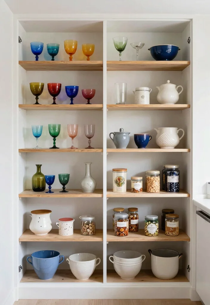 15 Open Pantry Shelving Ideas That'll Transform Your Kitchen into a Pinterest Dream! - 12. Artistic Open Shelving 1
