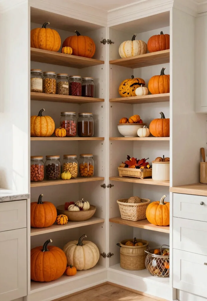15 Open Pantry Shelving Ideas That'll Transform Your Kitchen into a Pinterest Dream! - 15. Seasonal Open Pantry Design 1