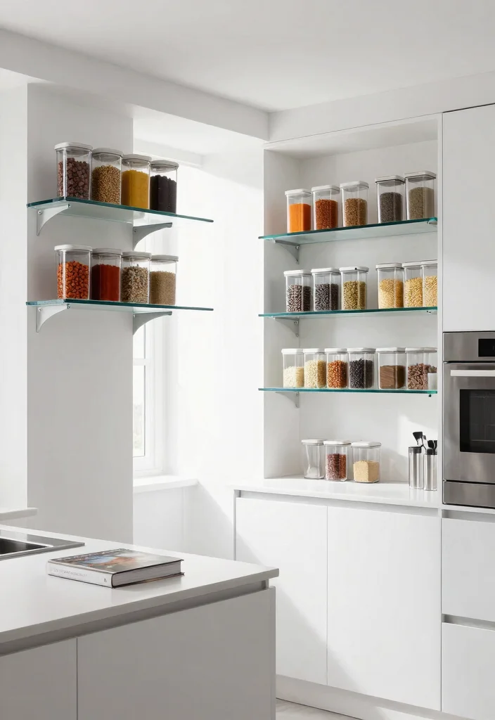 15 Open Pantry Shelving Ideas That'll Transform Your Kitchen into a Pinterest Dream! - 2. Minimalist Modern Shelving 1