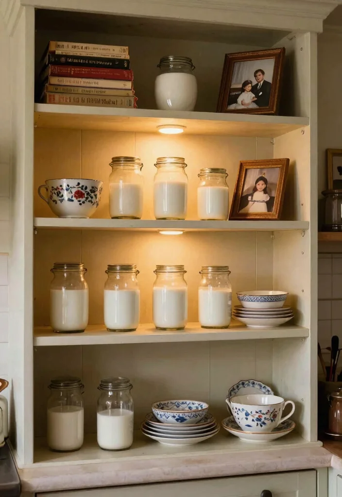 15 Open Pantry Shelving Ideas That'll Transform Your Kitchen into a Pinterest Dream! - 6. Vintage Finds Display 1