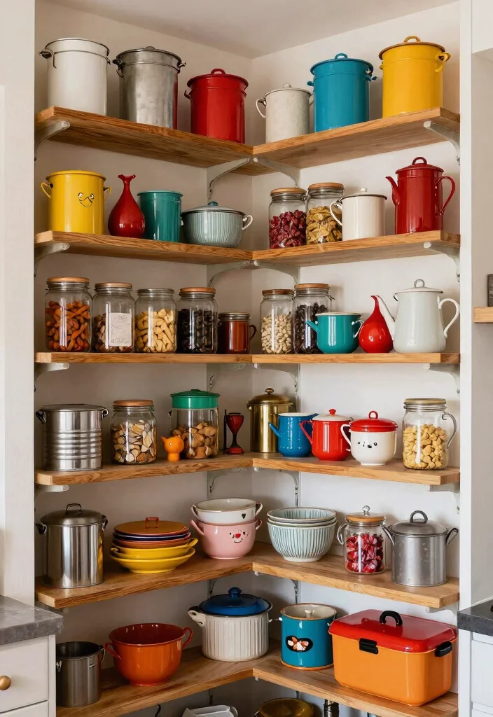 15 Open Pantry Shelving Ideas That'll Transform Your Kitchen into a Pinterest Dream! - 8. Eclectic Mix and Match 1