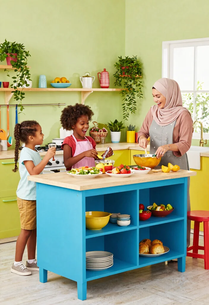 15 Portable Kitchen Islands That Will Revolutionize Your Cooking Space (You Won't Believe #7!) - 10. Colorful and Bold Islands That Make a Statement 1