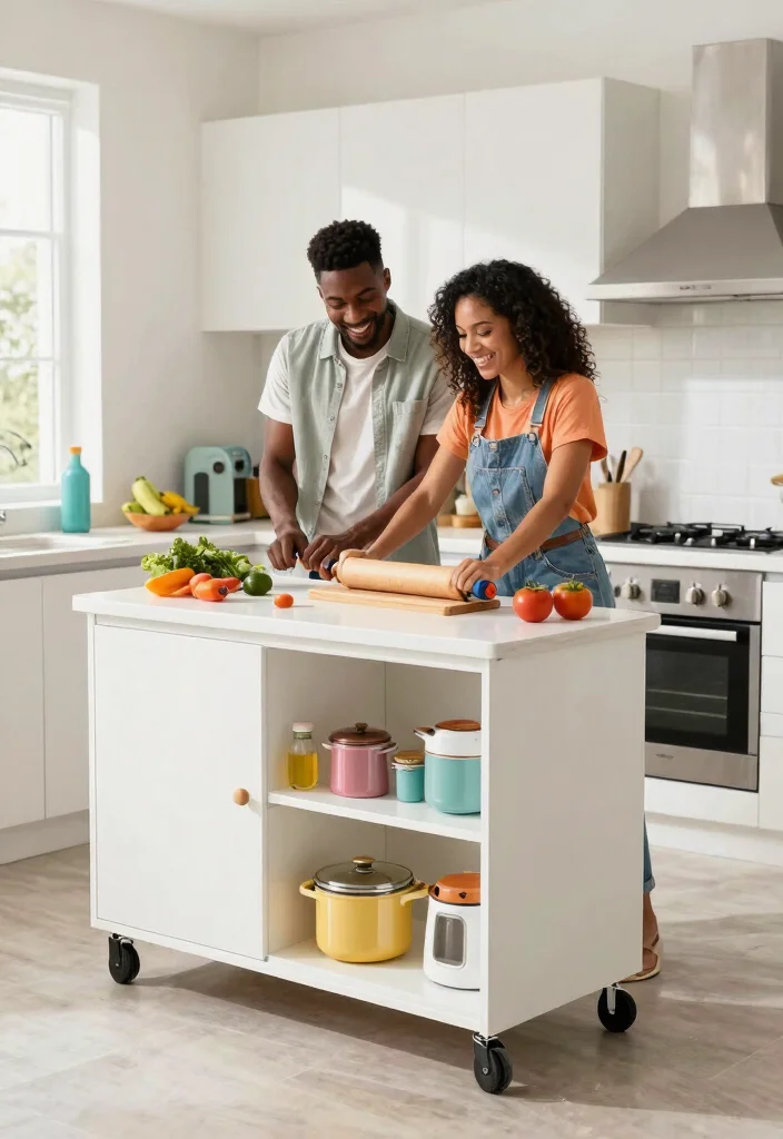 15 Portable Kitchen Islands That Will Revolutionize Your Cooking Space (You Won't Believe #7!) - 5. Stylish Portable Islands on Wheels 1