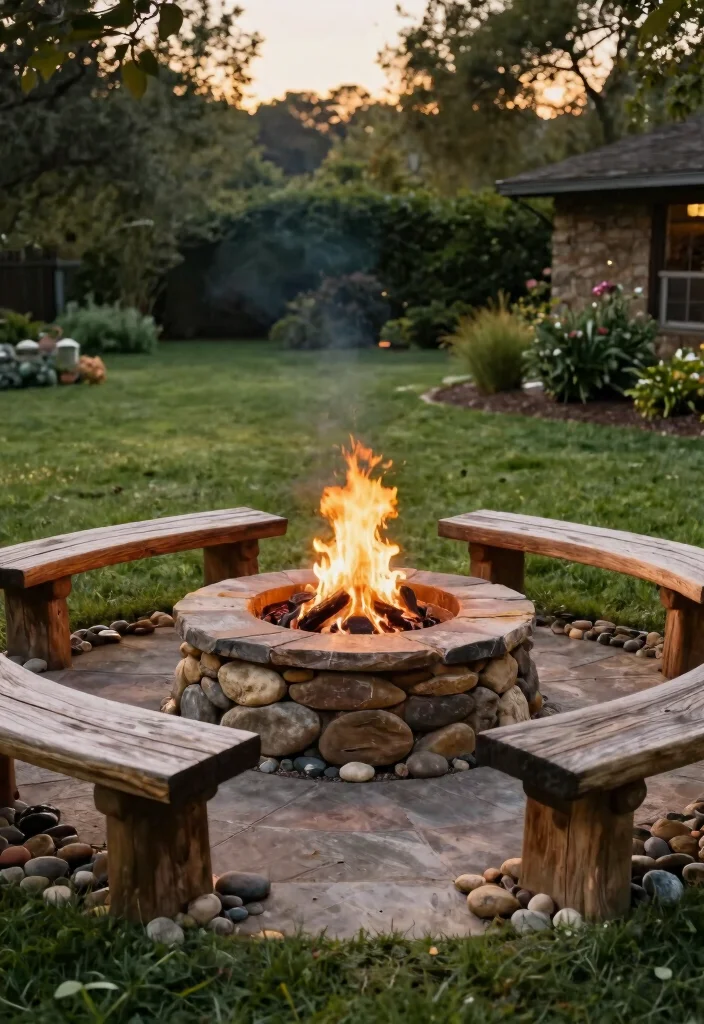 15 Rustic Fire Pit Design Ideas That'll Make Your Backyard the Coziest Spot Ever! - 1. Stone Circle Fire Pit 1