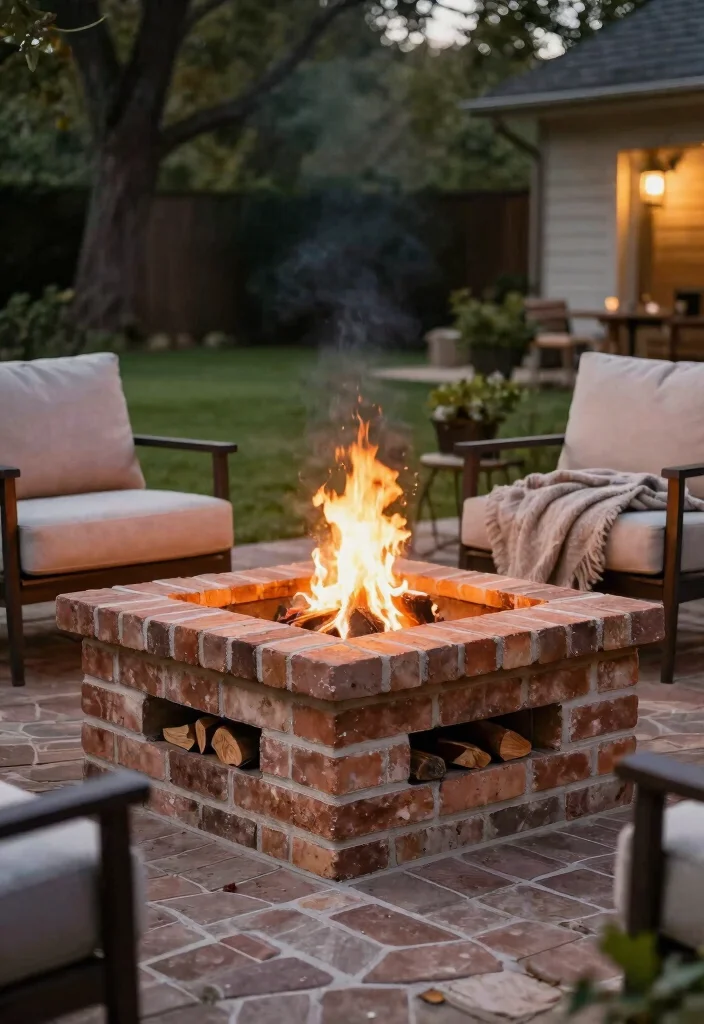 15 Rustic Fire Pit Design Ideas That'll Make Your Backyard the Coziest Spot Ever! - 2. Brick and Mortar Fire Pit 1