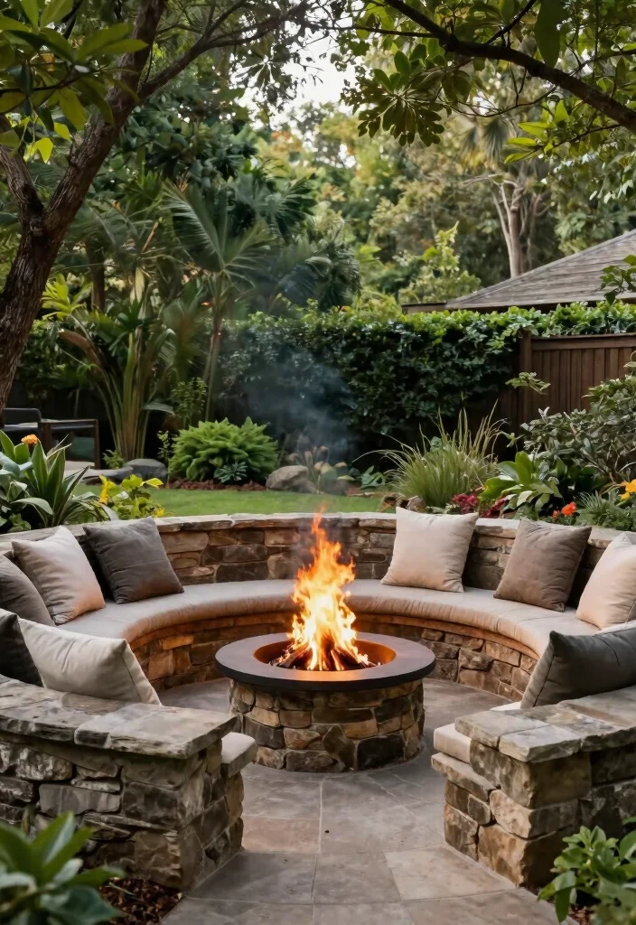 15 Rustic Fire Pit Design Ideas That'll Make Your Backyard the Coziest Spot Ever! - 5. Sunken Fire Pit 1