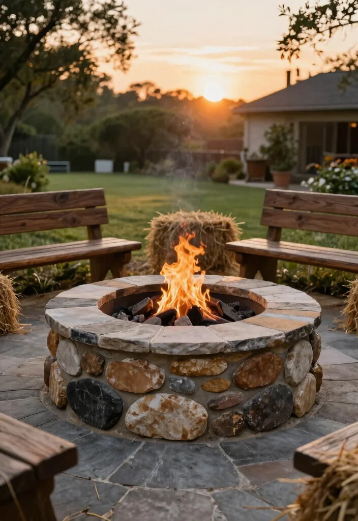 15 Rustic Fire Pit Design Ideas That'll Make Your Backyard the Coziest Spot Ever! - 6. DIY Stone Fire Pit 1