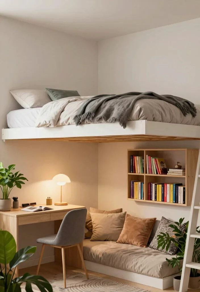 15+ Small Bedroom Layout Ideas That'll Maximize Your Space and Style! 2 15+ Small Bedroom Layout Ideas That'll Maximize Your Space and Style! - 1. The Lofted Bed Layout 1