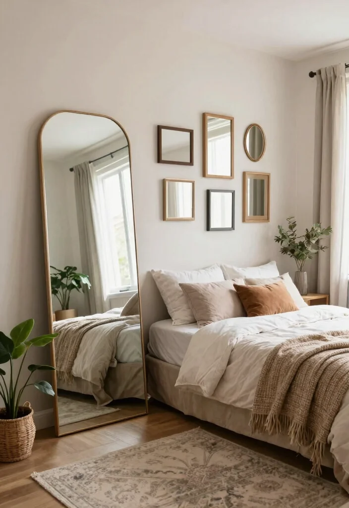 15+ Small Bedroom Layout Ideas That'll Maximize Your Space and Style! 24 15+ Small Bedroom Layout Ideas That'll Maximize Your Space and Style! - 3. Use of Mirrors 1