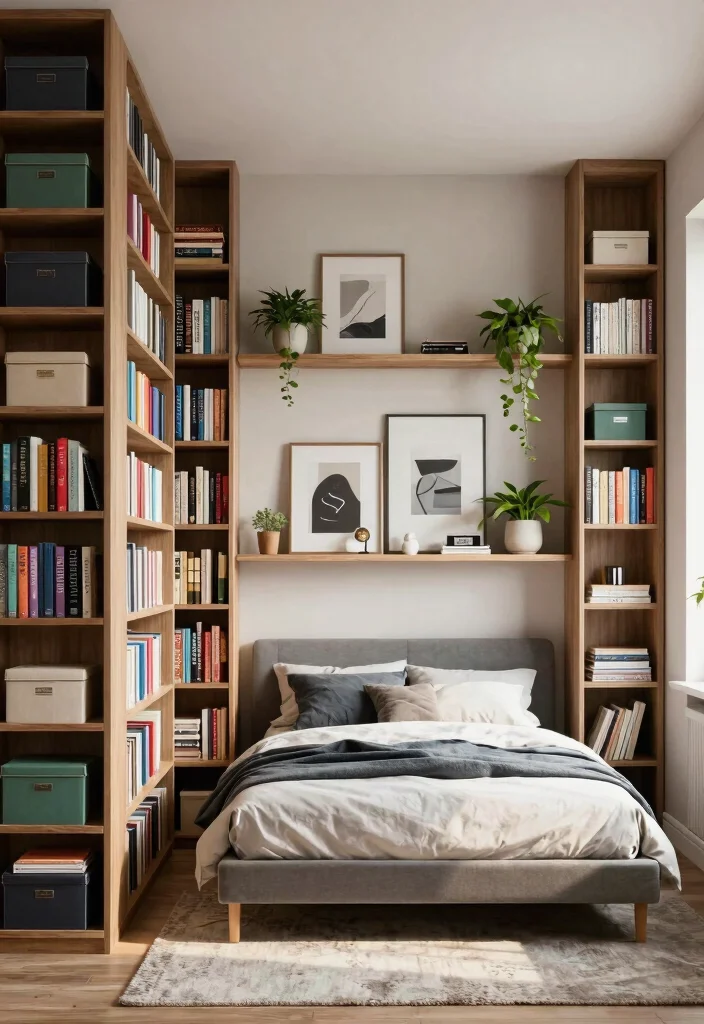 15+ Small Bedroom Layout Ideas That'll Maximize Your Space and Style! 26 15+ Small Bedroom Layout Ideas That'll Maximize Your Space and Style! - 5. Vertical Storage Solutions 1