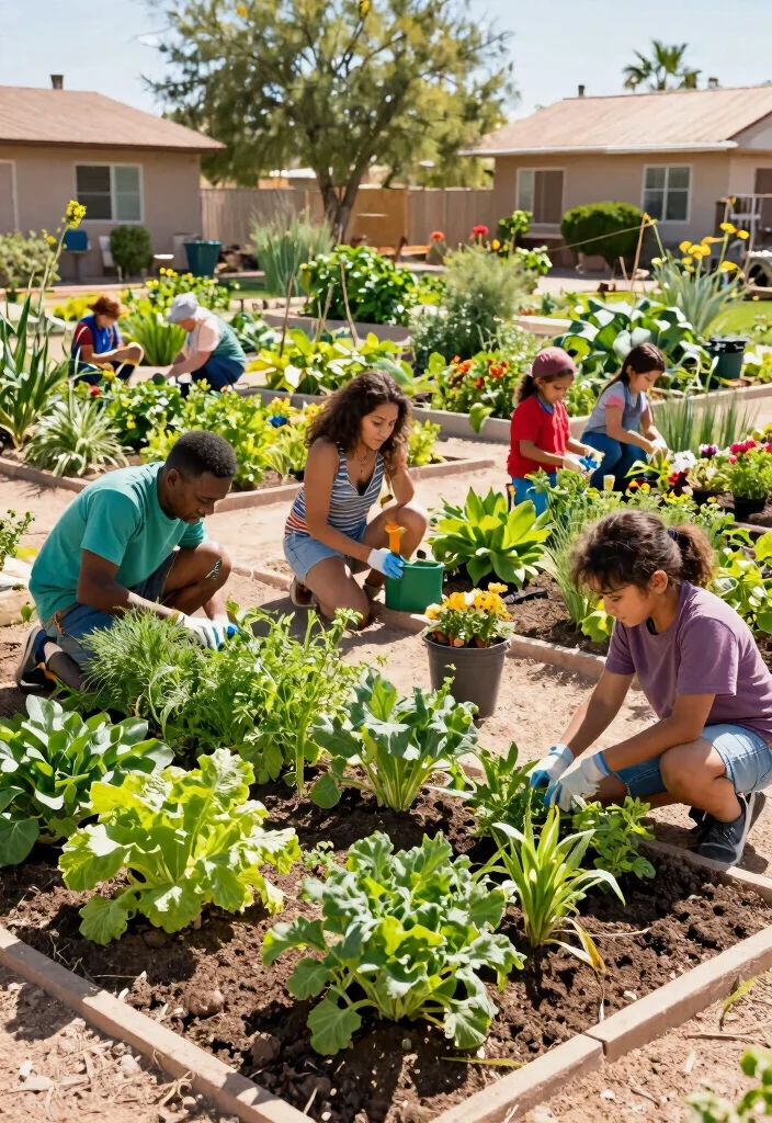 15 Stunning Arizona Front Yard Landscaping Ideas That Are Beautifully Sustainable! - 10. Community Gardens: Collaborative Sustainability 1
