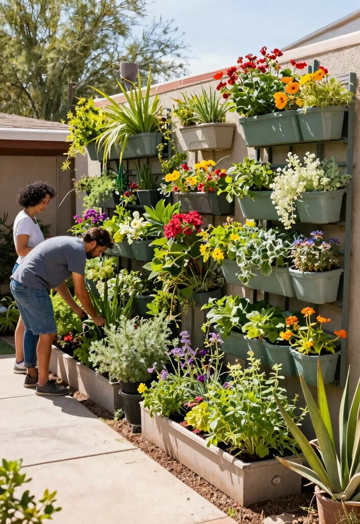 15 Stunning Arizona Front Yard Landscaping Ideas That Are Beautifully Sustainable! - 7. Vertical Gardens: Space-Saving Beauty 1