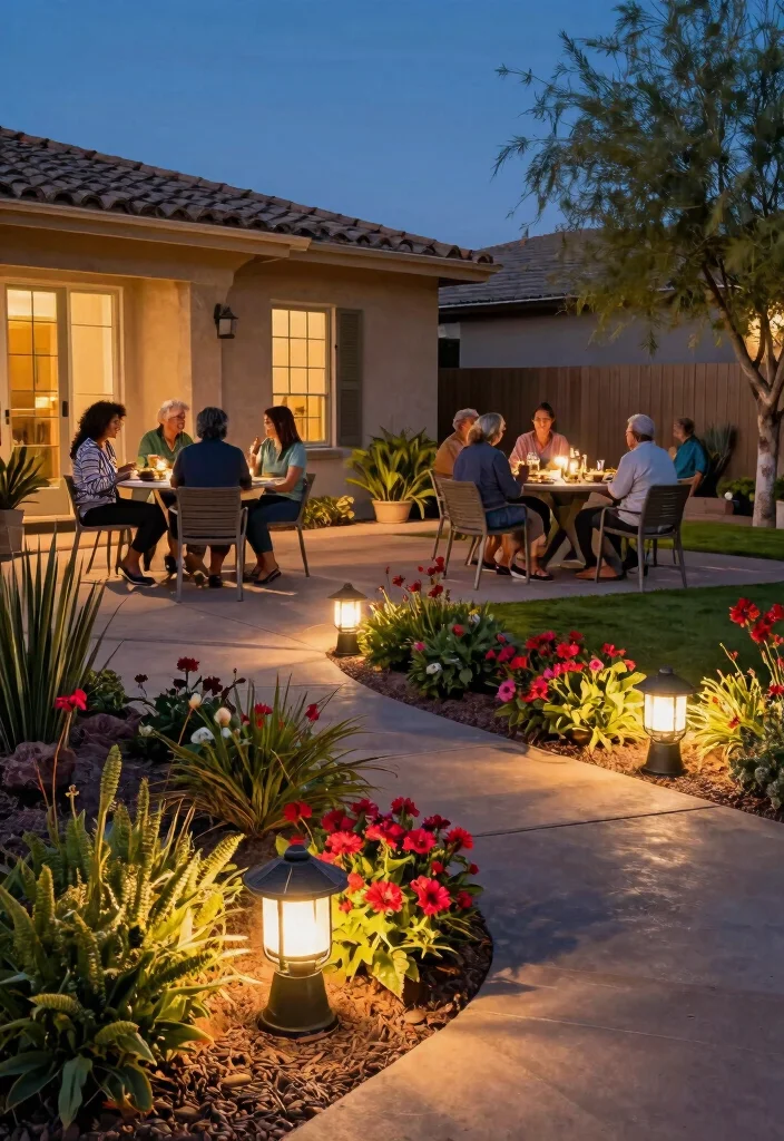 15 Stunning Arizona Front Yard Landscaping Ideas That Are Beautifully Sustainable! - 8. Solar Lighting: Eco-Friendly Ambiance 1