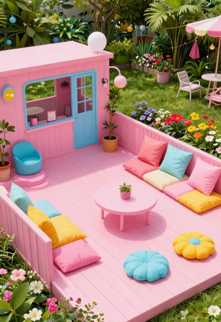 15+ Stunning Deck Color Ideas That Will Transform Your Outdoor Space (You Won't Believe #7!) - 13. Playful Bubblegum Pink 1