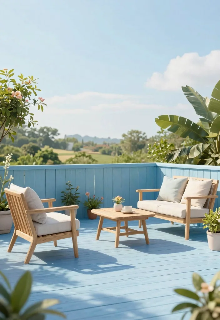 15+ Stunning Deck Color Ideas That Will Transform Your Outdoor Space (You Won't Believe #7!) - 8. Tranquil Sky Blue 1