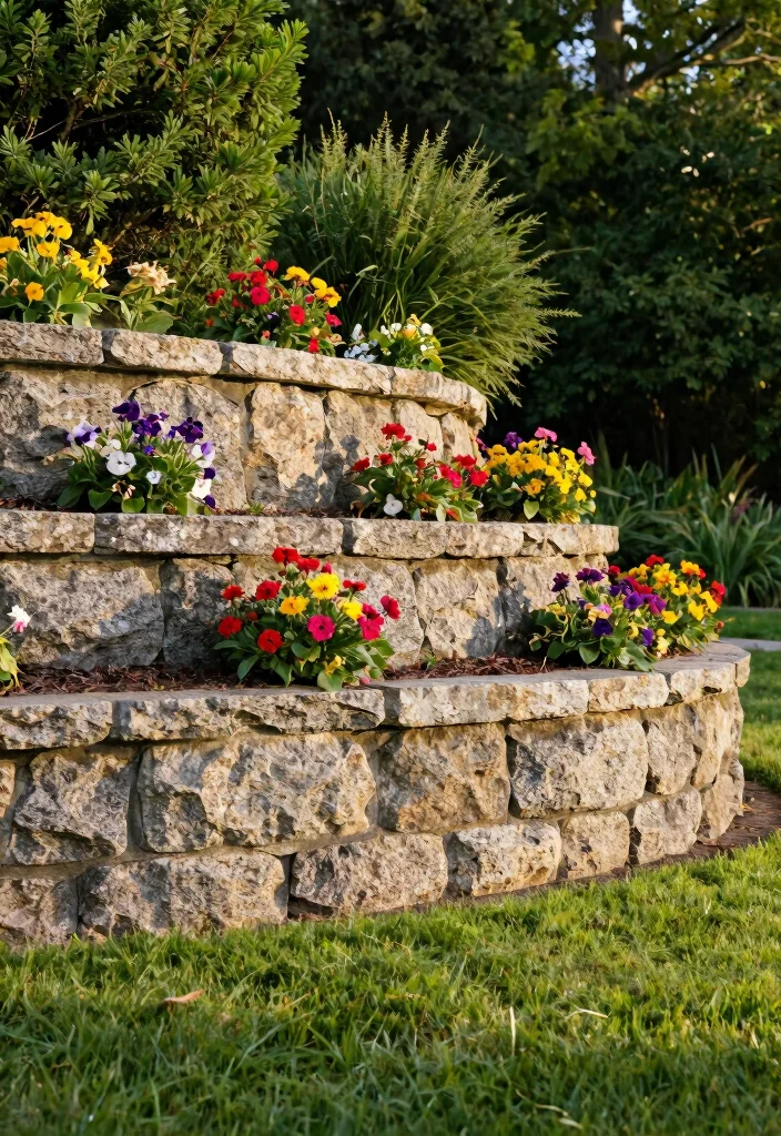 15 Stunning Front Yard Retaining Wall Ideas That Will Transform Your Curb Appeal Forever! - 1. Classic Stone Retaining Walls 1