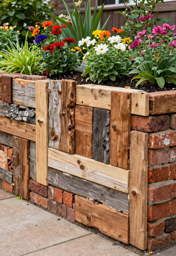 15 Stunning Front Yard Retaining Wall Ideas That Will Transform Your Curb Appeal Forever! - 15. Upcycled Materials Retaining Walls 1