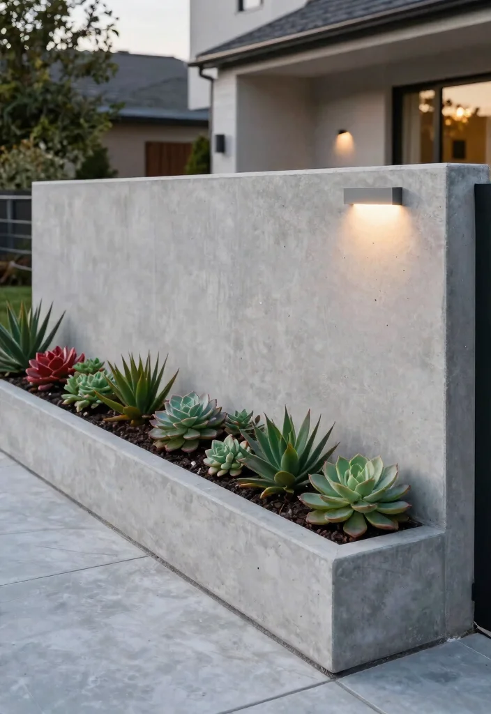 15 Stunning Front Yard Retaining Wall Ideas That Will Transform Your Curb Appeal Forever! - 2. Modern Concrete Walls 1