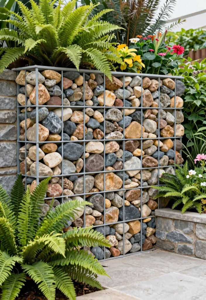15 Stunning Front Yard Retaining Wall Ideas That Will Transform Your Curb Appeal Forever! - 5. Gabion Walls 1