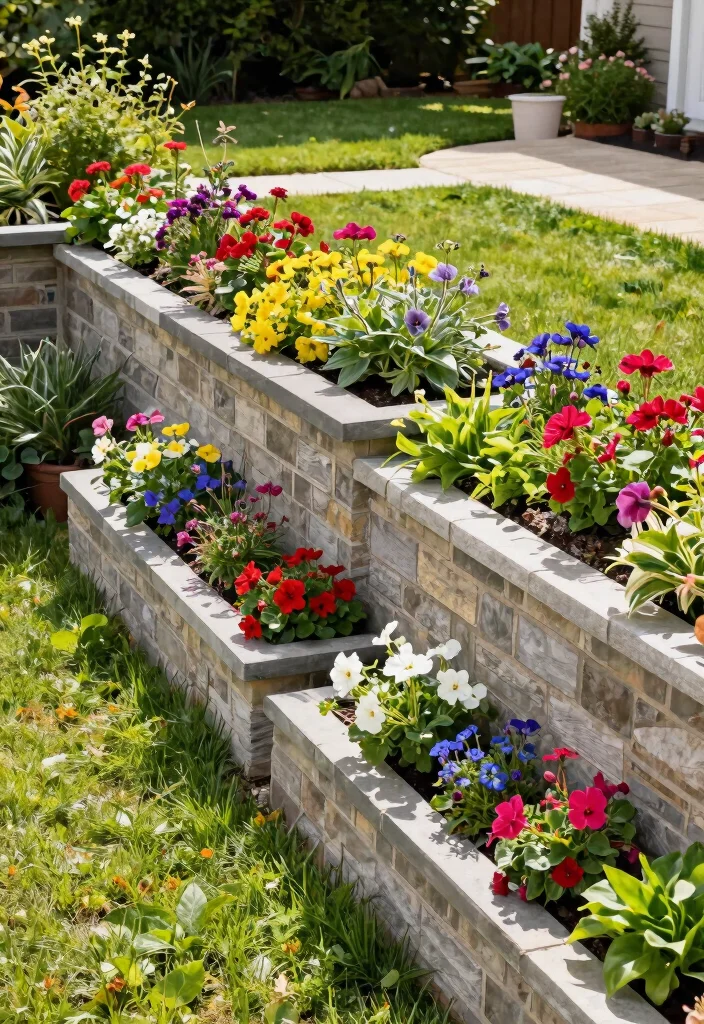 15 Stunning Front Yard Retaining Wall Ideas That Will Transform Your Curb Appeal Forever! - 6. Retaining Walls with Built-in Planters 1