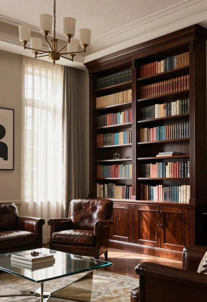 15 Stunning Home Library Design Ideas That'll Make You Want to Read All Day! 6 15 Stunning Home Library Design Ideas That'll Make You Want to Read All Day! - 5. Classic Library with a Modern Twist 1