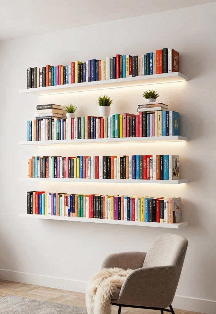 15 Stunning Home Library Design Ideas That'll Make You Want to Read All Day! 7 15 Stunning Home Library Design Ideas That'll Make You Want to Read All Day! - 6. Floating Bookshelves 1