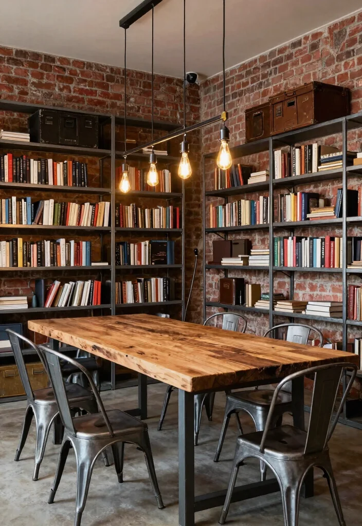 15 Stunning Home Library Design Ideas That'll Make You Want to Read All Day! 10 15 Stunning Home Library Design Ideas That'll Make You Want to Read All Day! - 9. Industrial Chic 1