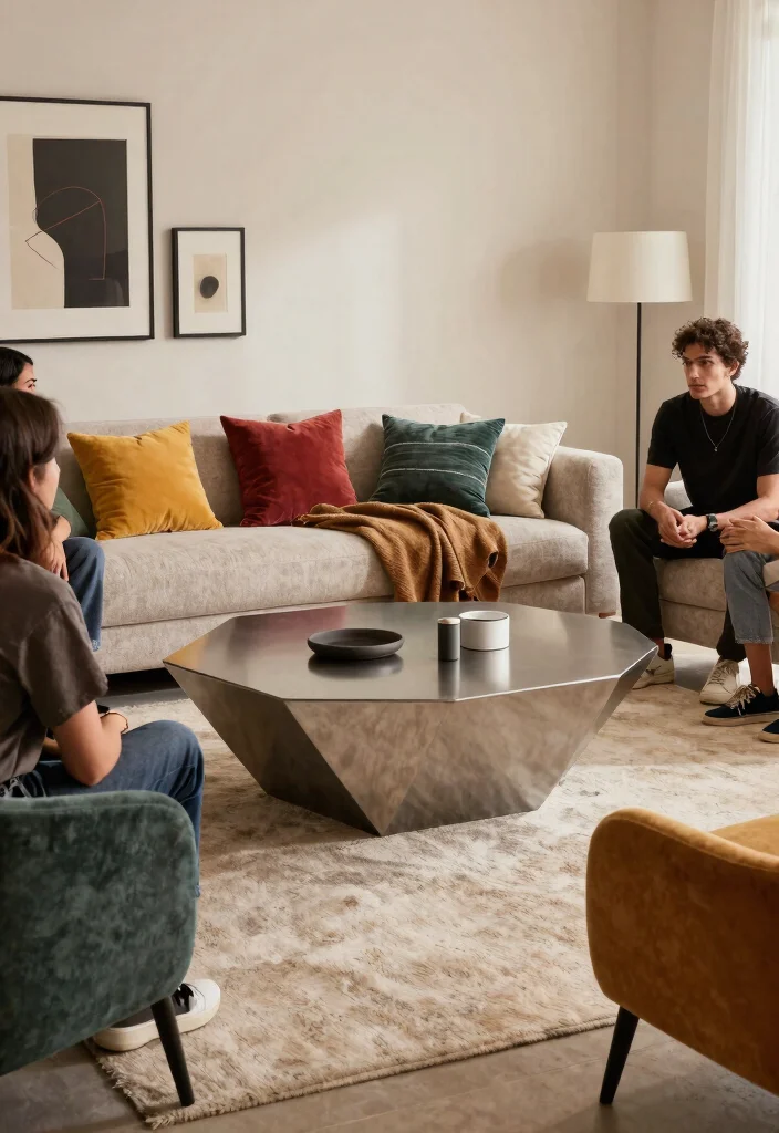 15 Stunning Metal Center Tables That Will Transform Your Living Room Into a Chic Haven! - 1. Geometric Glamour 1