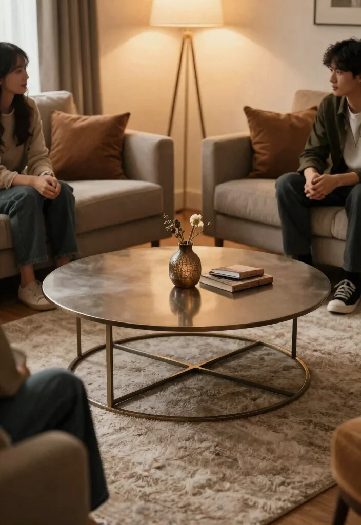 15 Stunning Metal Center Tables That Will Transform Your Living Room Into a Chic Haven! - 13. Chic and Round 1