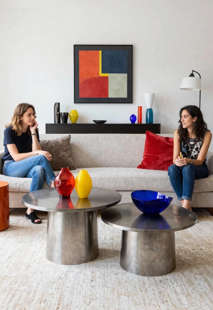 15 Stunning Metal Center Tables That Will Transform Your Living Room Into a Chic Haven! - 15. Eclectic Mix and Match 1