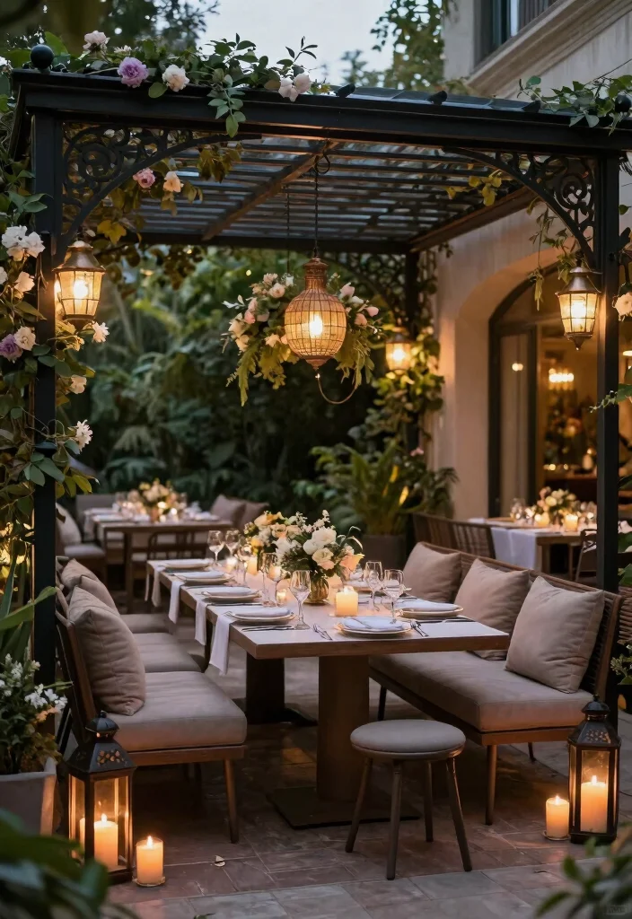 15 Stunning Metal Pergola Patio Ideas That Will Transform Your Backyard Forever! - 11. Elegant Dining Experience 1