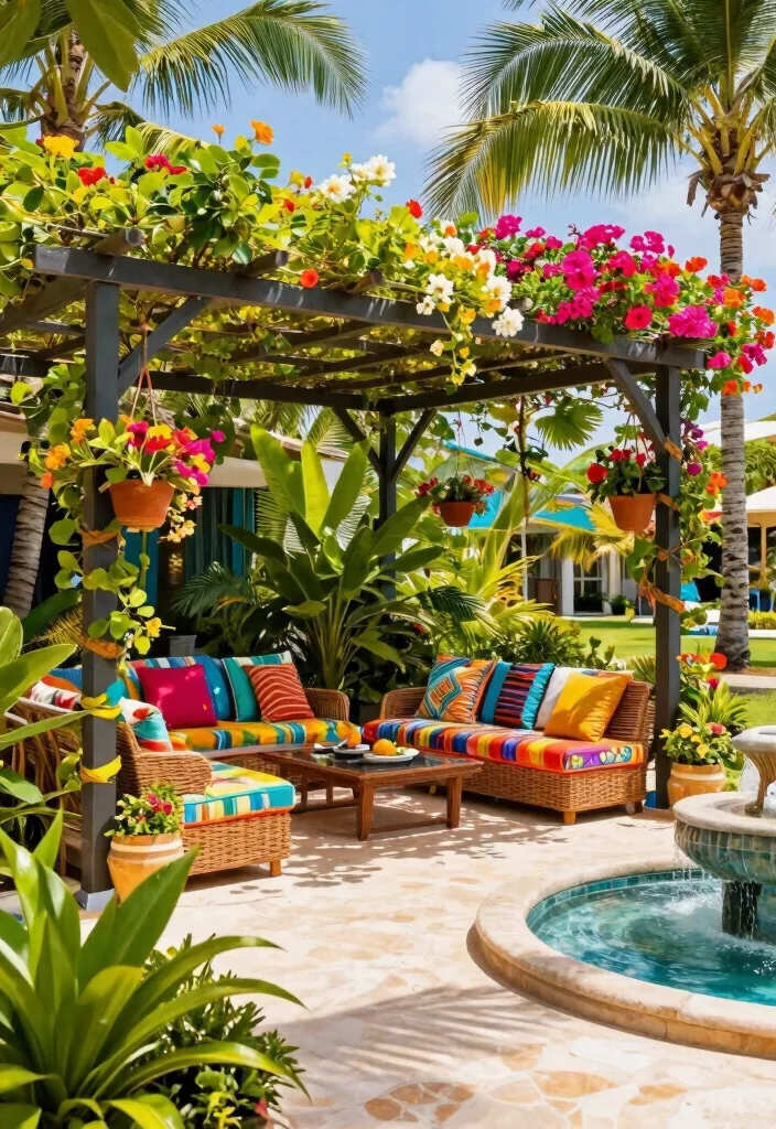 15 Stunning Metal Pergola Patio Ideas That Will Transform Your Backyard Forever! - 14. Tropical Paradise 1
