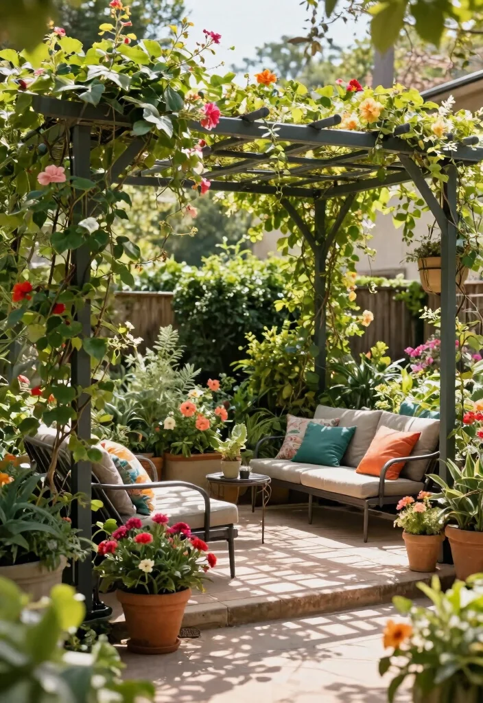 15 Stunning Metal Pergola Patio Ideas That Will Transform Your Backyard Forever! - 2. Lush Garden Retreat 1