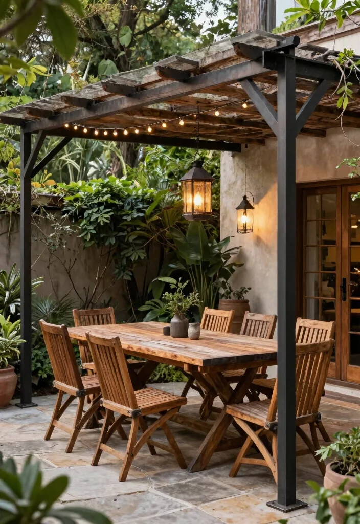 15 Stunning Metal Pergola Patio Ideas That Will Transform Your Backyard Forever! - 3. Rustic Elegance 1
