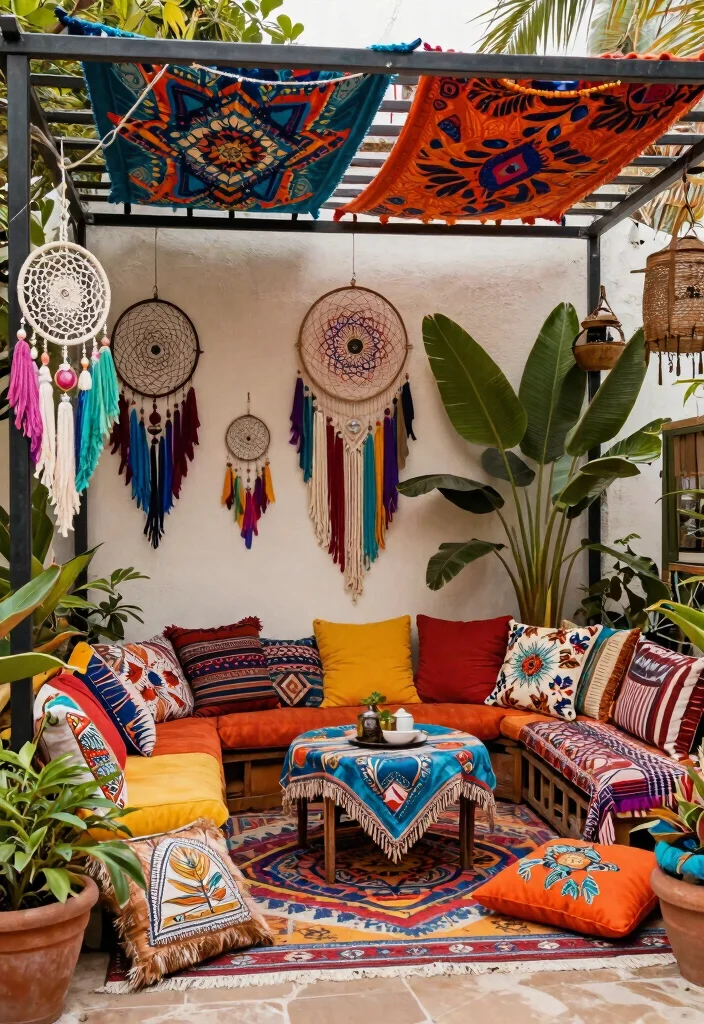 15 Stunning Metal Pergola Patio Ideas That Will Transform Your Backyard Forever! - 8. Vintage Bohemian Vibes 1