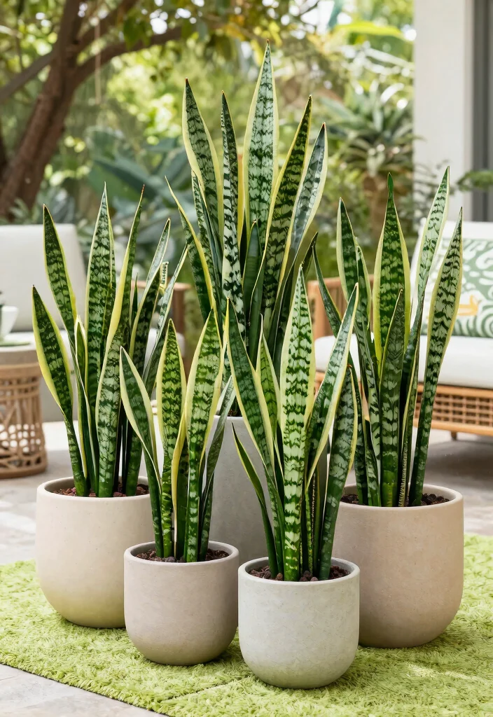 15 Stunning Outdoor Foliage Plants for Pots That Will Transform Your Space! - 2. Snake Plant (Sansevieria trifasciata) 1