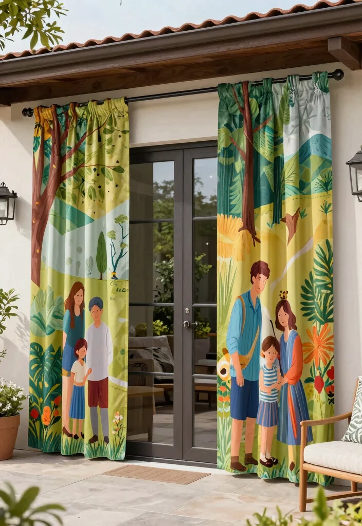 15+ Stunning Patio Door Curtain Ideas That Will Transform Your Outdoor Space (You Won't Believe #9!) 35 15+ Stunning Patio Door Curtain Ideas That Will Transform Your Outdoor Space (You Won't Believe #9!) - 12. Custom Prints with Personal Touch 1