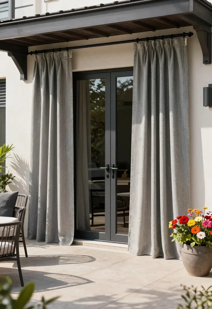 15+ Stunning Patio Door Curtain Ideas That Will Transform Your Outdoor Space (You Won't Believe #9!) 36 15+ Stunning Patio Door Curtain Ideas That Will Transform Your Outdoor Space (You Won't Believe #9!) - 13. Outdoor-Ready Waterproof Fabrics 1