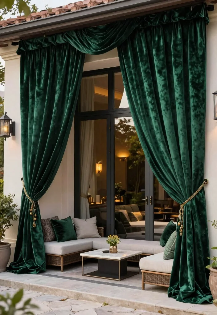 15+ Stunning Patio Door Curtain Ideas That Will Transform Your Outdoor Space (You Won't Believe #9!) 25 15+ Stunning Patio Door Curtain Ideas That Will Transform Your Outdoor Space (You Won't Believe #9!) - 4. Elegant Velvet Drapes 1