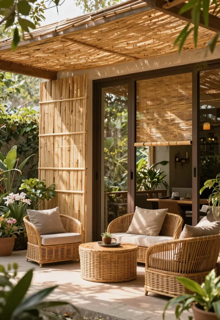 15+ Stunning Patio Door Curtain Ideas That Will Transform Your Outdoor Space (You Won't Believe #9!) 27 15+ Stunning Patio Door Curtain Ideas That Will Transform Your Outdoor Space (You Won't Believe #9!) - 6. Natural Woven Shades 1