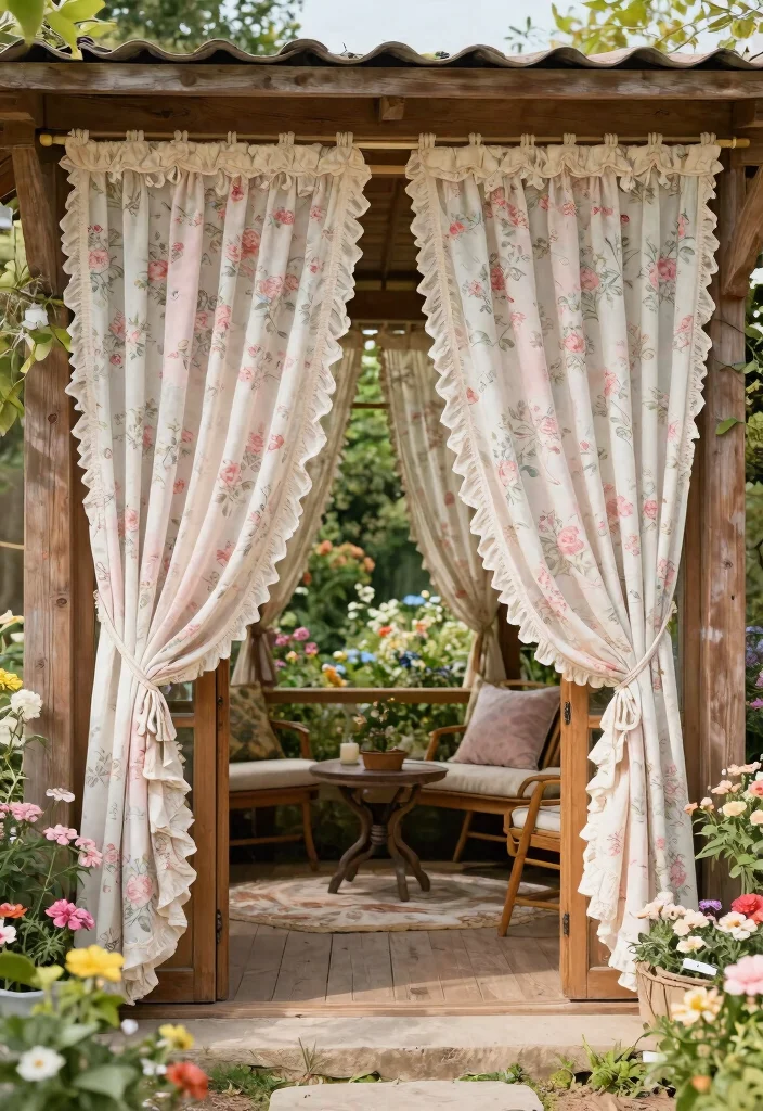 15+ Stunning Patio Door Curtain Ideas That Will Transform Your Outdoor Space (You Won't Believe #9!) 31 15+ Stunning Patio Door Curtain Ideas That Will Transform Your Outdoor Space (You Won't Believe #9!) - 8. Vintage Floral Patterns 1