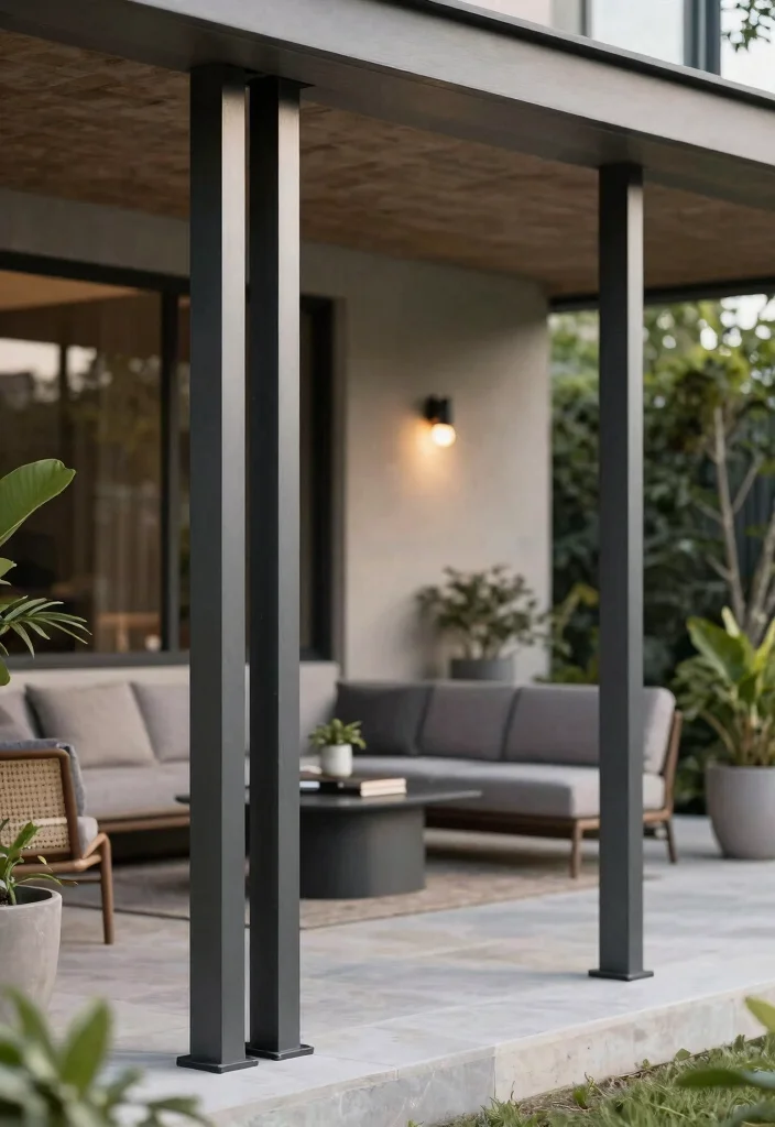 15 Stunning Porch Post Ideas on a Budget That'll Transform Your Front Entryway! - 10. Decorative Metal Posts 1