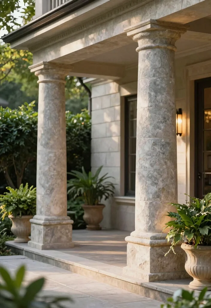 15 Stunning Porch Post Ideas on a Budget That'll Transform Your Front Entryway! - 2. Faux Stone Columns 1