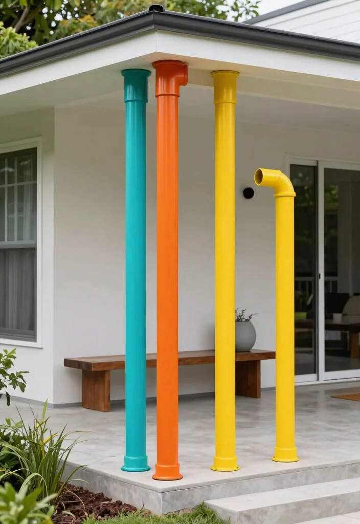 15 Stunning Porch Post Ideas on a Budget That'll Transform Your Front Entryway! - 3. Painted PVC Pipes 1